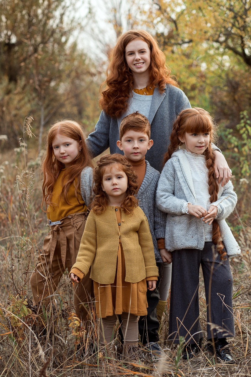 siblings, family, portrait, love, care, children, kids, sisters, brother, ai generated