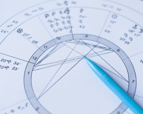 horoscope chart. horoscope wheel chart on white paper